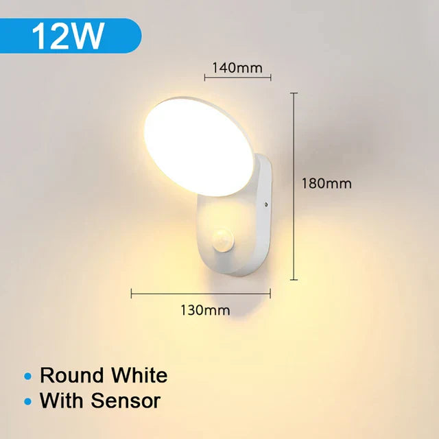 LED Buitenlamp met Bewegingssensor – Waterdichte Gevelverlichting voor Tuin en Oprit (12W PIR)