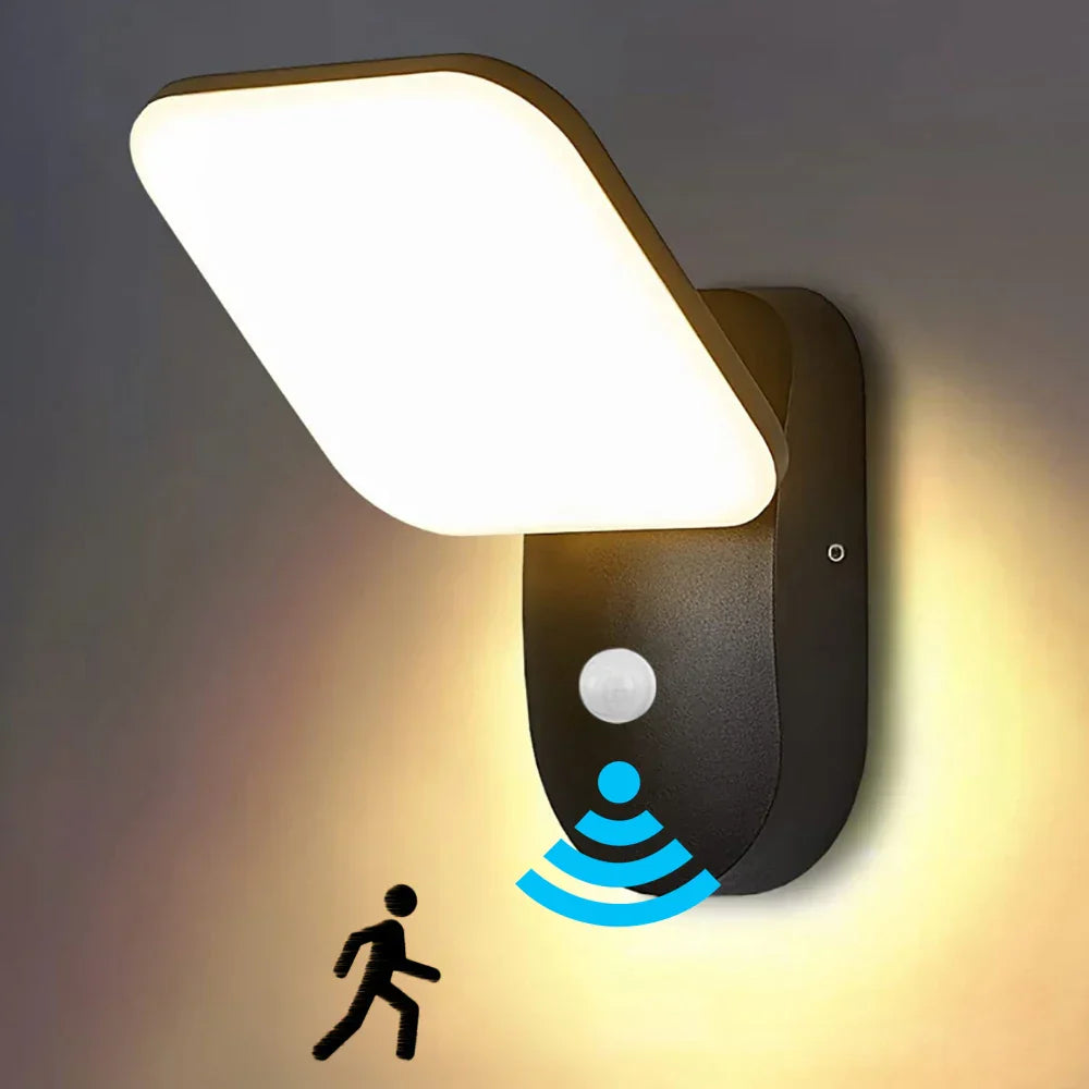 LED Buitenlamp met Bewegingssensor – Waterdichte Gevelverlichting voor Tuin en Oprit (12W PIR)
