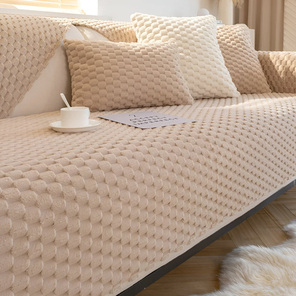 Rutschvaste Bankhoes met Wafeldesign – Wasbare Sofa Hoes, Vlekbestendig en Antislip Bescherming voor Elke Bank