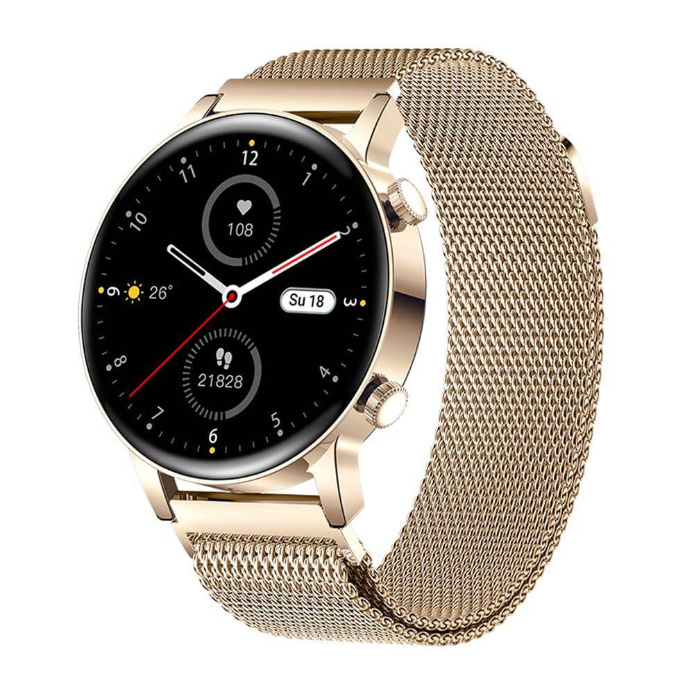 Smartwatch voor Dames – Slank Design, Gezondheidstracking & Meldingen | Waterdicht & Compatibel met Android & iOS