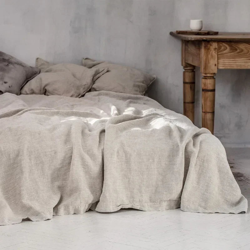 Linnen dekbedovertrekset van 100% linnen – ademend, vochtregulerend & koel slapen | Effen kleuren voor een luxe slaapkamer