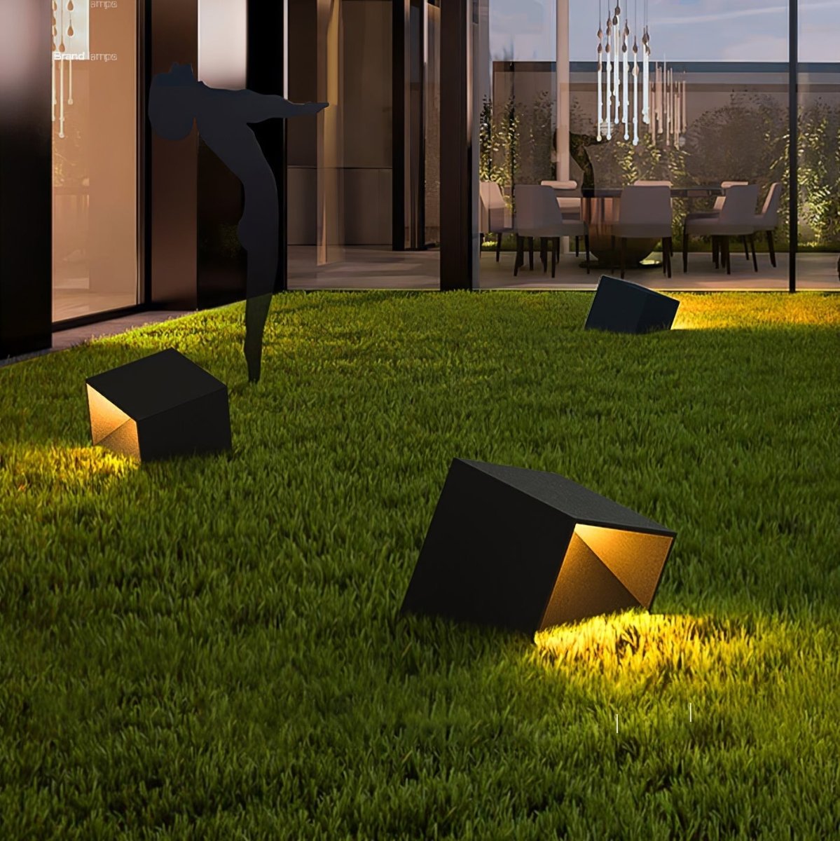 Luno Solar LED Buitenlamp – Kubusvormige Grondspot voor Minimalistische Tuinverlichting