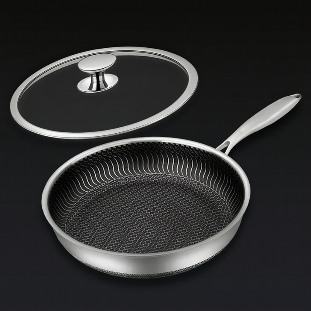 Hybrid Koekenpan – RVS & Antiaanbaklaag,Professionele Pan 26 cm, PFAS-vrij & Vaatwasserbestendig