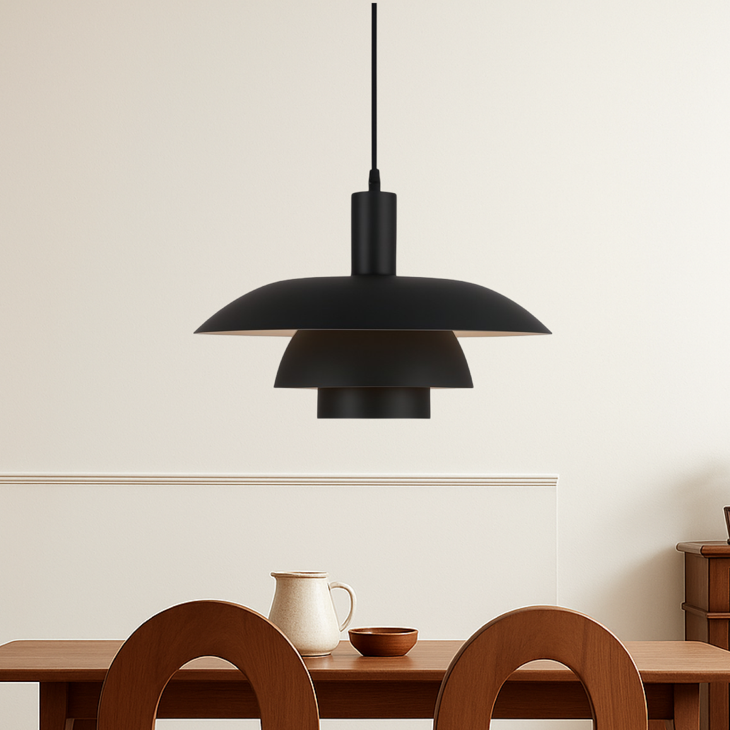 Hanglamp in Scandinavische Stijl – Irda | Metalen Pendellamp met Dimbare LED voor Eettafel, Keuken of Woonkamer
