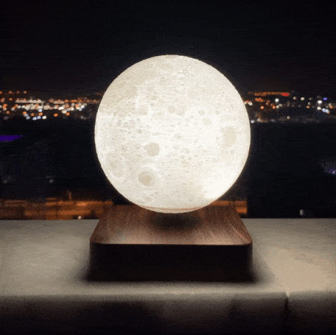 Lunora Zwevende Maanlamp – Magnetische 3D Maanlamp met Houten Voet en LED Verlichting