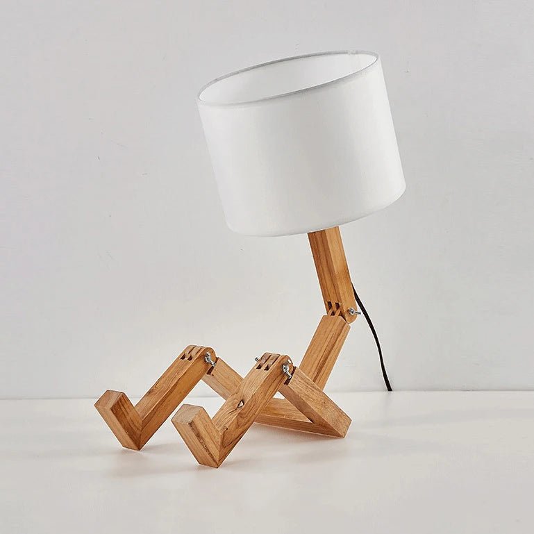 Scandinavische Tafellamp – Minimalistisch Design met Stoffen Kap, Moderne Woonkamer- of Slaapkamerlamp in Crème of Wit, Tijdloze Elegantie