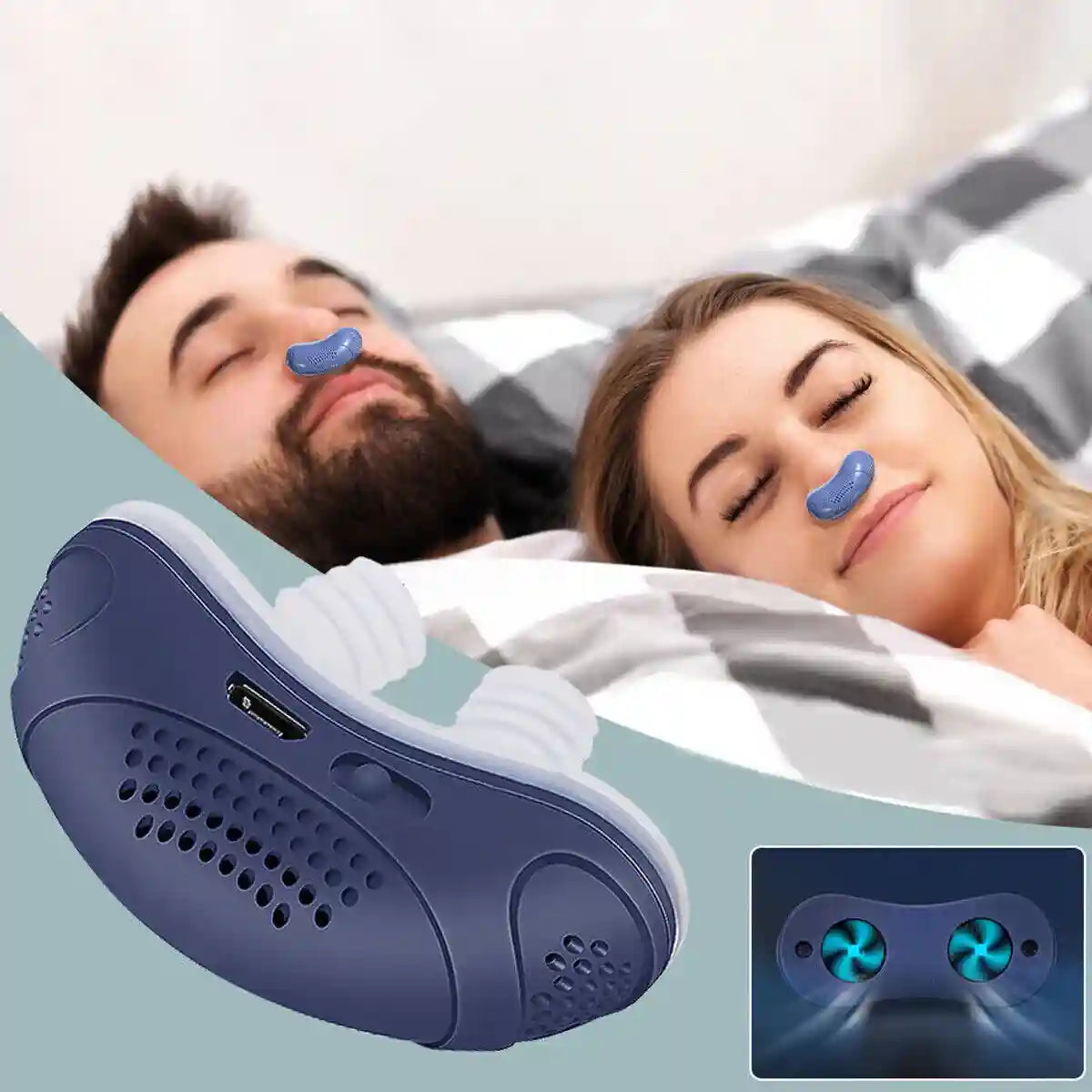 Draagbaar Anti-Snurk Apparaat bij Slaapapneu – Micro CPAP met Zachte Luchtdruk & USB-Oplaadfunctie | Fluisterstil, Medisch Siliconen & Compact Formaat voor Reizen of Thuisgebruik