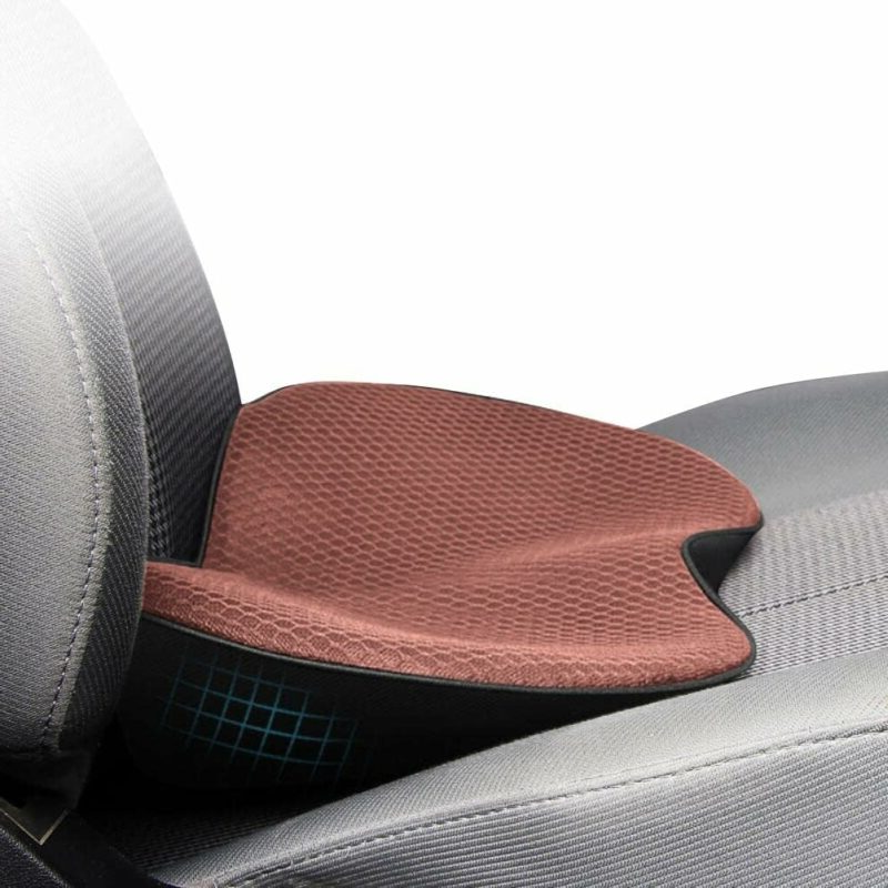 Autostoelverhoger met Memory Foam – Zitkussen van 9 cm Hoog voor Kleinere Bestuurders | Ergonomisch & Ademend – Zwart, Rood, Beige of Bruin