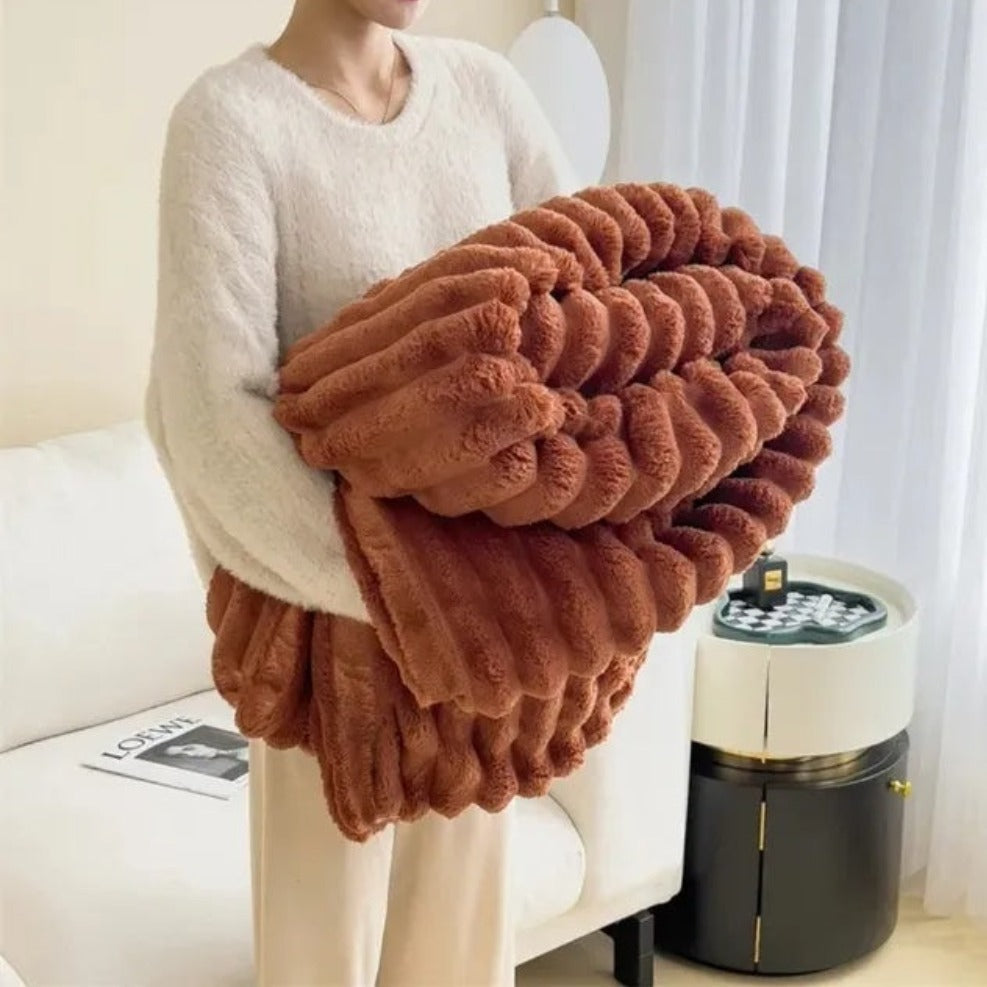 Fleece plaid – Superzachte ribdeken, warm & ademend, 150x200 of 200x230 cm