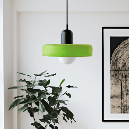 Bauhaus Hanglamp van Gekleurd Glas – Tijdloze Elegantie en Kunstzinnig Design