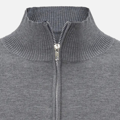 Heren pull-over met opstaande kraag – casual gebreide trui met stretch