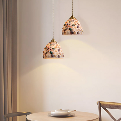 Hanglamp Eettafel van Glas en Koper – Unieke Retro Designlamp met Warme LED Verlichting | Sfeervolle Lamp voor Woonkamer of Slaapkamer