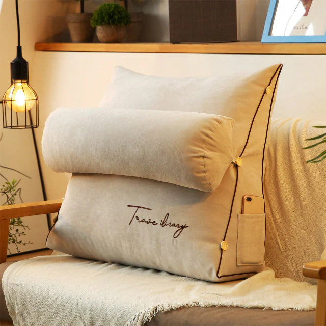 Keilvorm Rugkussen – Steun- & Leeskussen voor Bank, Bed of Stoel | 60×50×30 cm