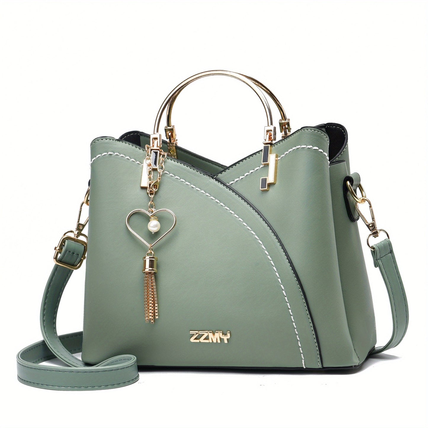Dames handtas – kleurblok design, kwast details, ruim, stijlvol