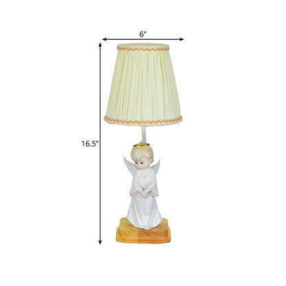 Klassieke Nachtkastlamp met Engel Decor – Sfeervolle Bedlamp voor Slaapkamer of Kinderkamer