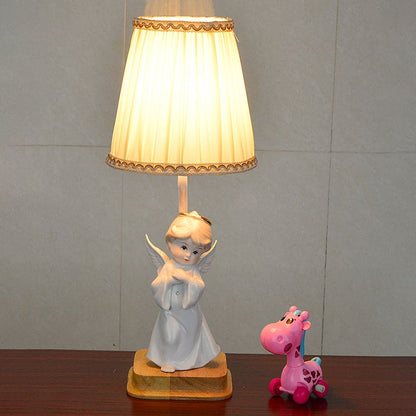 Klassieke Nachtkastlamp met Engel Decor – Sfeervolle Bedlamp voor Slaapkamer of Kinderkamer