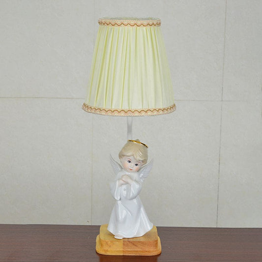 Klassieke Nachtkastlamp met Engel Decor – Sfeervolle Bedlamp voor Slaapkamer of Kinderkamer