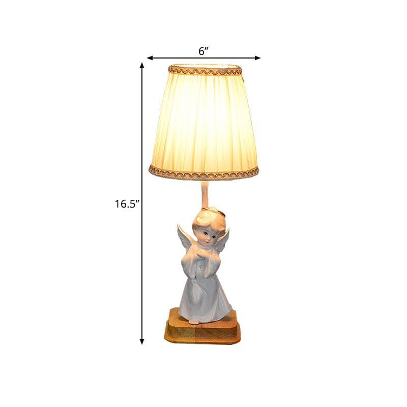 Klassieke Nachtkastlamp met Engel Decor – Sfeervolle Bedlamp voor Slaapkamer of Kinderkamer