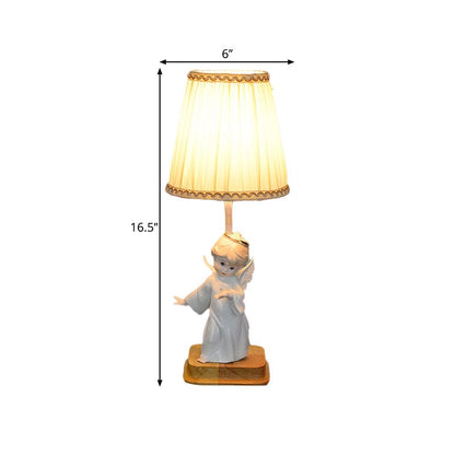 Klassieke Nachtkastlamp met Engel Decor – Sfeervolle Bedlamp voor Slaapkamer of Kinderkamer
