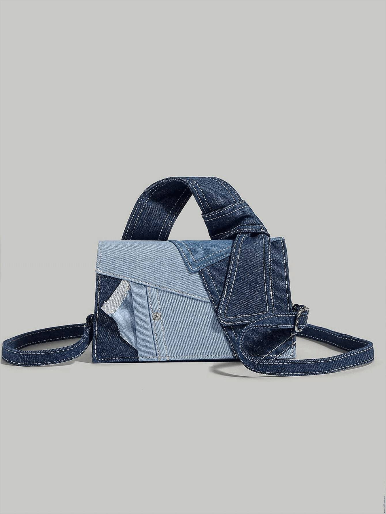 Dames schoudertas – denim, crossbody, verstelbare band, urban stijl