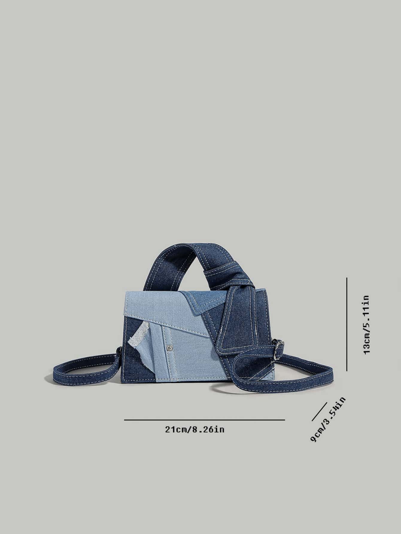 Dames schoudertas – denim, crossbody, verstelbare band, urban stijl