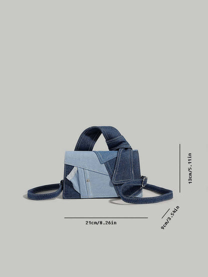 Dames schoudertas – denim, crossbody, verstelbare band, urban stijl