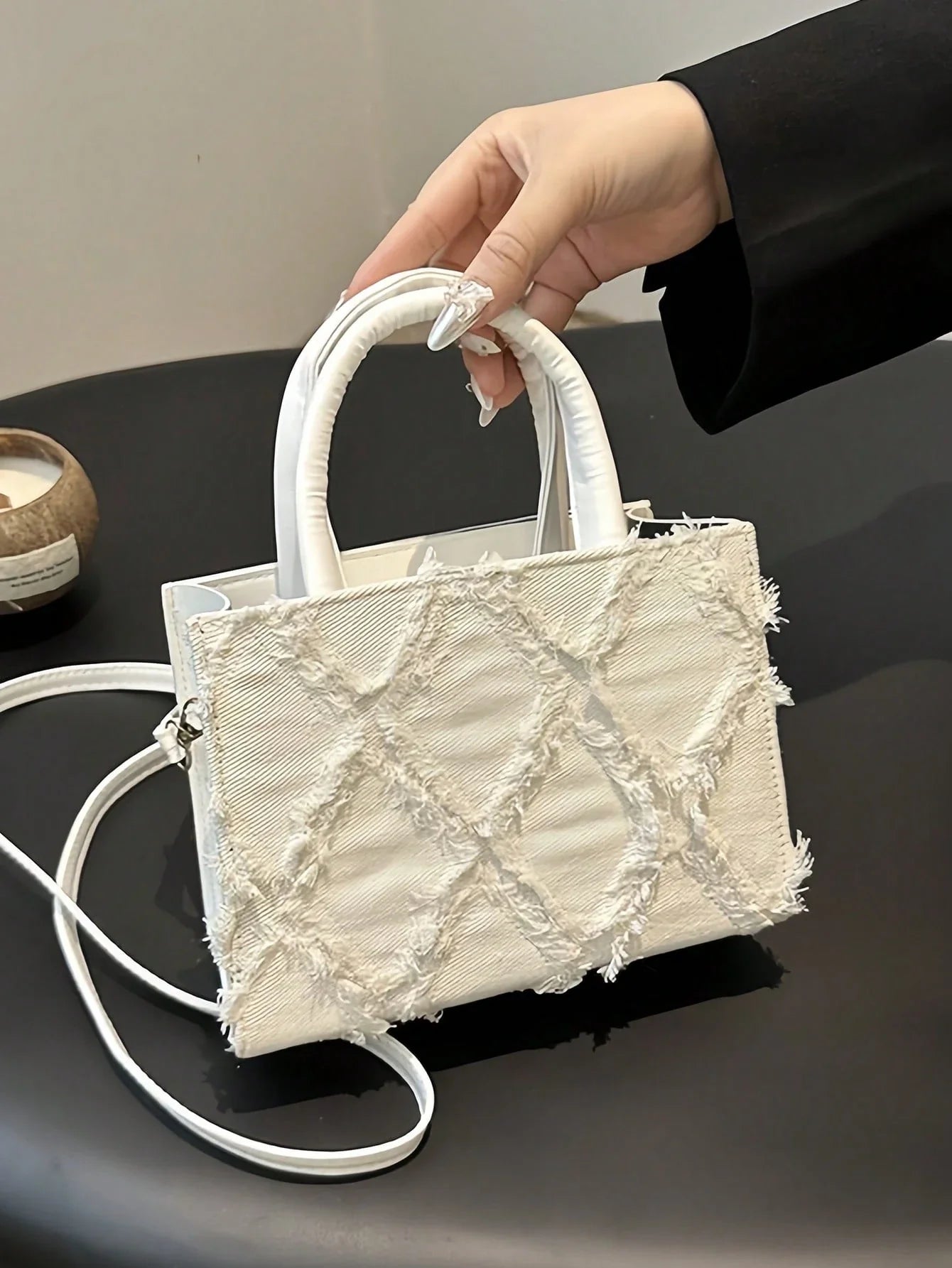 Dames avondtas – PU leer, diamant patroon, compact, luxe uitstraling