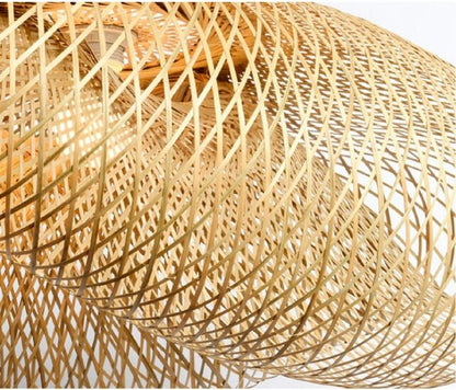 Bamboo Weave Hanglamp – Handgeweven Natuurlijke Sfeer in Japandi Stijl