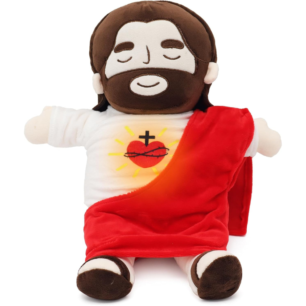 Jesus knuffel met ademend effect – Religieus knuffelspeeltje voor kinderen en rustmomenten