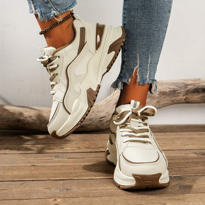 Dames sneakers – dikke zool, kleurrijk design, comfortabel, dagelijks