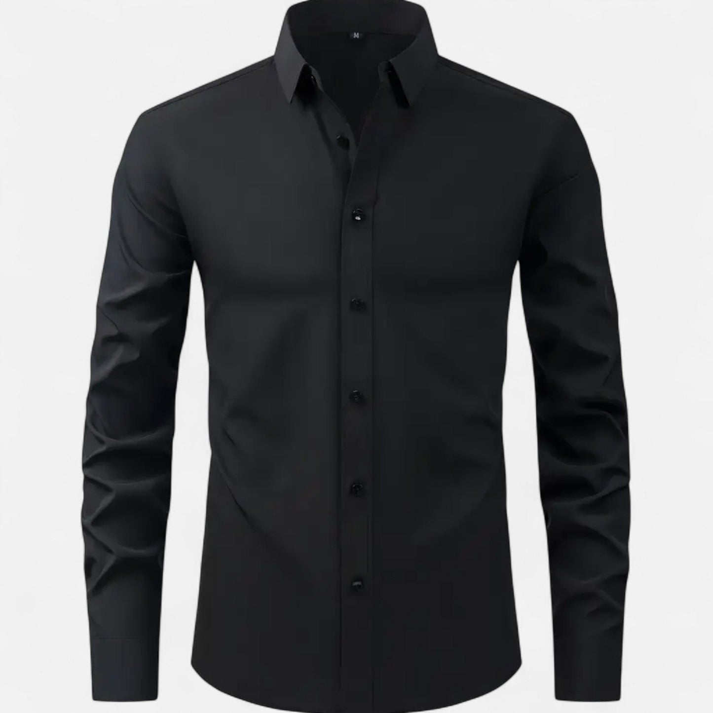 Heren Slim-Fit Lange Mouwen Overhemd met Stretch