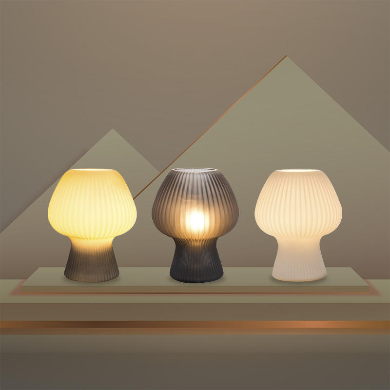 Vintage Tafellamp – Klassiek Design met Geribbelde Textuur & Zachte Sfeerverlichting, Tijdloze Lamp voor Woonkamer, Slaapkamer of Leeshoek