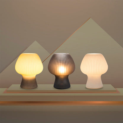 Vintage Tafellamp – Klassiek Design met Geribbelde Textuur & Zachte Sfeerverlichting, Tijdloze Lamp voor Woonkamer, Slaapkamer of Leeshoek
