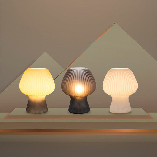 Vintage Tafellamp – Klassiek Design met Geribbelde Textuur & Zachte Sfeerverlichting, Tijdloze Lamp voor Woonkamer, Slaapkamer of Leeshoek