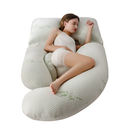 U-vorm Lichaamskussen – Ergonomisch, Ademend & Wasbaar 82×168 cm