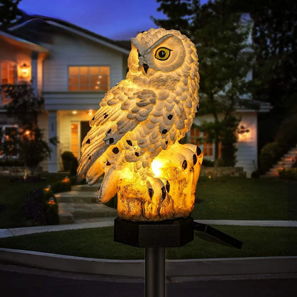 Solar uil buitenlamp – sfeervolle draadloze tuinlamp op zonne-energie met warmwitte led en uilendesign