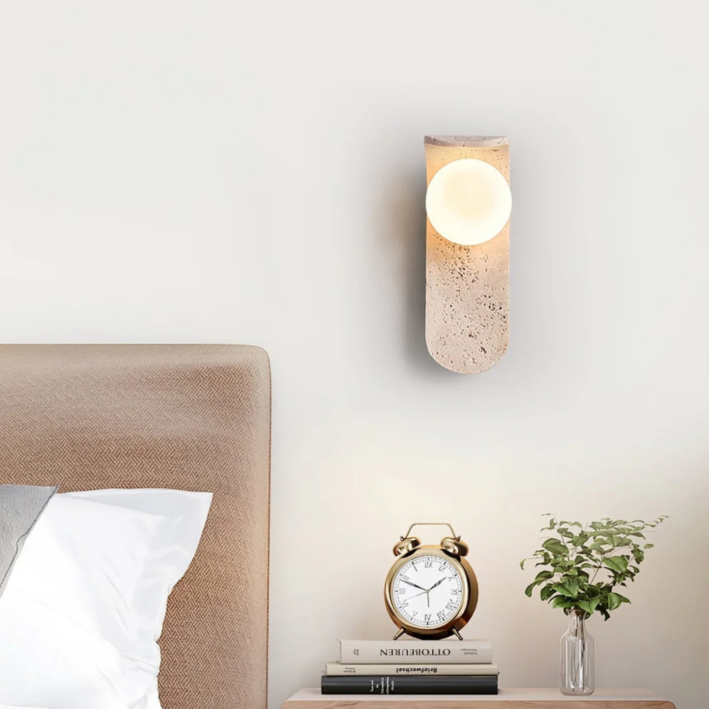 Travertin Wandlamp – Organische Warmte en Tijdloze Elegant