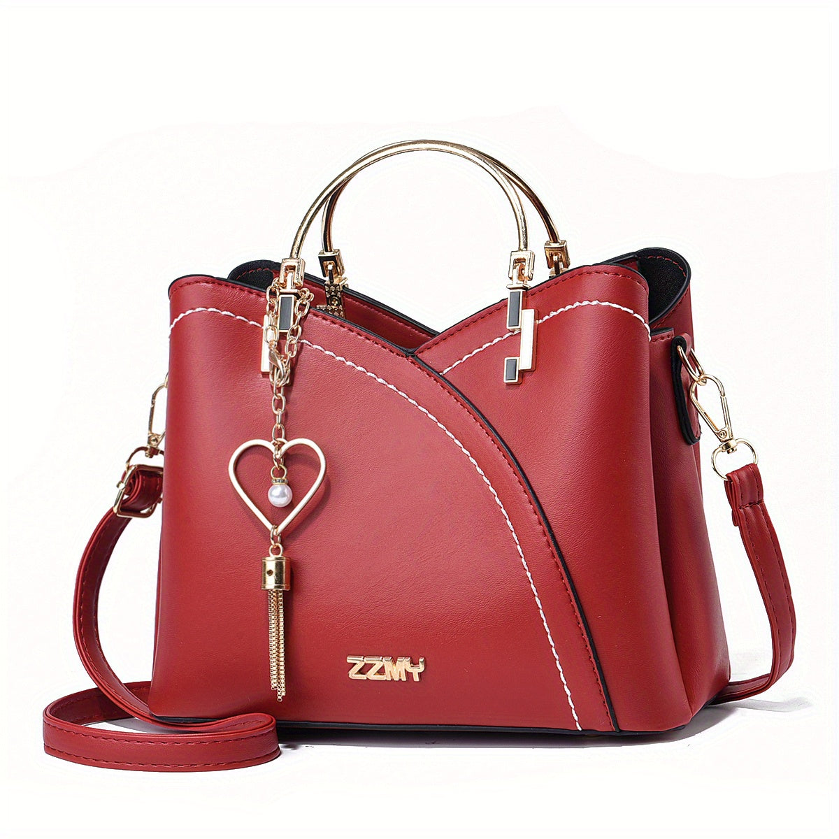 Dames handtas – kleurblok design, kwast details, ruim, stijlvol