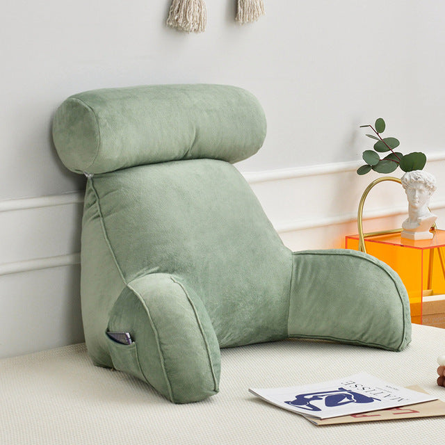 Rugkussen met Armleuningen – Comfortabel Lees- & Relaxkussen met Hoofdsteun