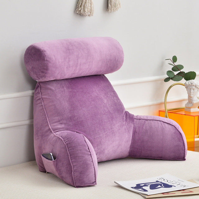 Rugkussen met Armleuningen – Comfortabel Lees- & Relaxkussen met Hoofdsteun