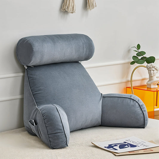 Rugkussen met Armleuningen – Comfortabel Lees- & Relaxkussen met Hoofdsteun
