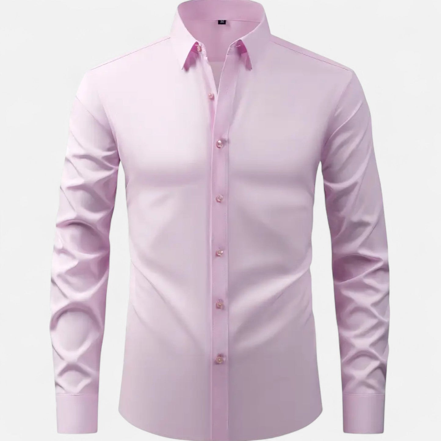 Heren Slim-Fit Lange Mouwen Overhemd met Stretch