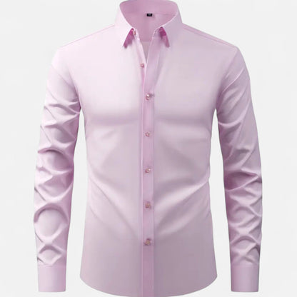Heren Slim-Fit Lange Mouwen Overhemd met Stretch