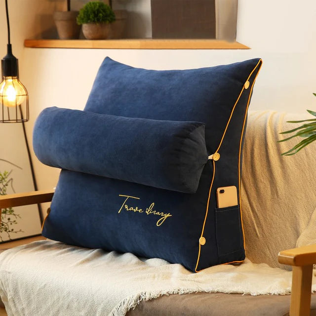 Keilvorm Rugkussen – Steun- & Leeskussen voor Bank, Bed of Stoel | 60×50×30 cm