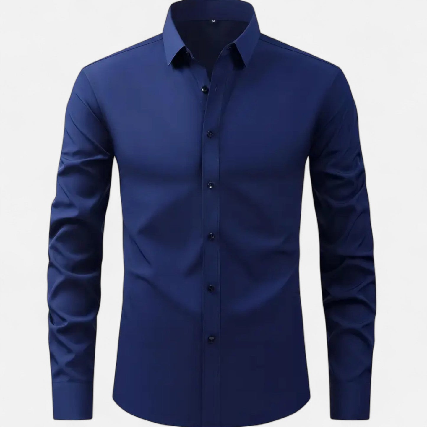 Heren Slim-Fit Lange Mouwen Overhemd met Stretch