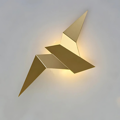 Origami Wandlamp – Japanse Designlamp in Metaal met Warm LED Licht | Artistieke Wandverlichting voor Slaapkamer of Woonkamer