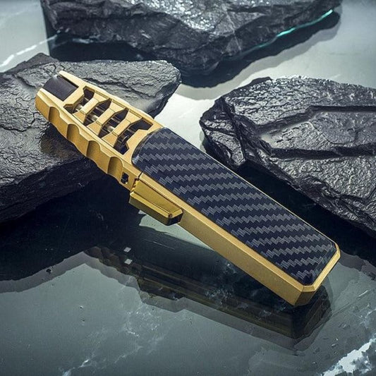 Windproof Torch Lighter met 1300°C Blauwe Vlam – Navulbaar Butaan Gasbrander in Luxe Cadeauverpakking
