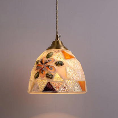 Hanglamp Eettafel van Glas en Koper – Unieke Retro Designlamp met Warme LED Verlichting | Sfeervolle Lamp voor Woonkamer of Slaapkamer