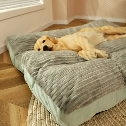 Hondenbed – Orthopedisch winterbed met afneembare hoes, grijs of lichtgroen, M-XL