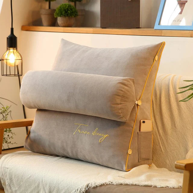 Keilvorm Rugkussen – Steun- & Leeskussen voor Bank, Bed of Stoel | 60×50×30 cm